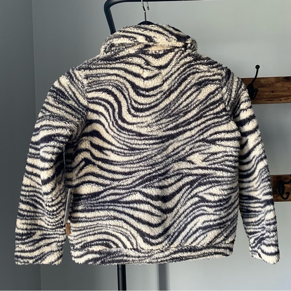 Billabong girls off-track fluffy zebra grafton buttons light jackets size XS (6) - Picture 3 of 6